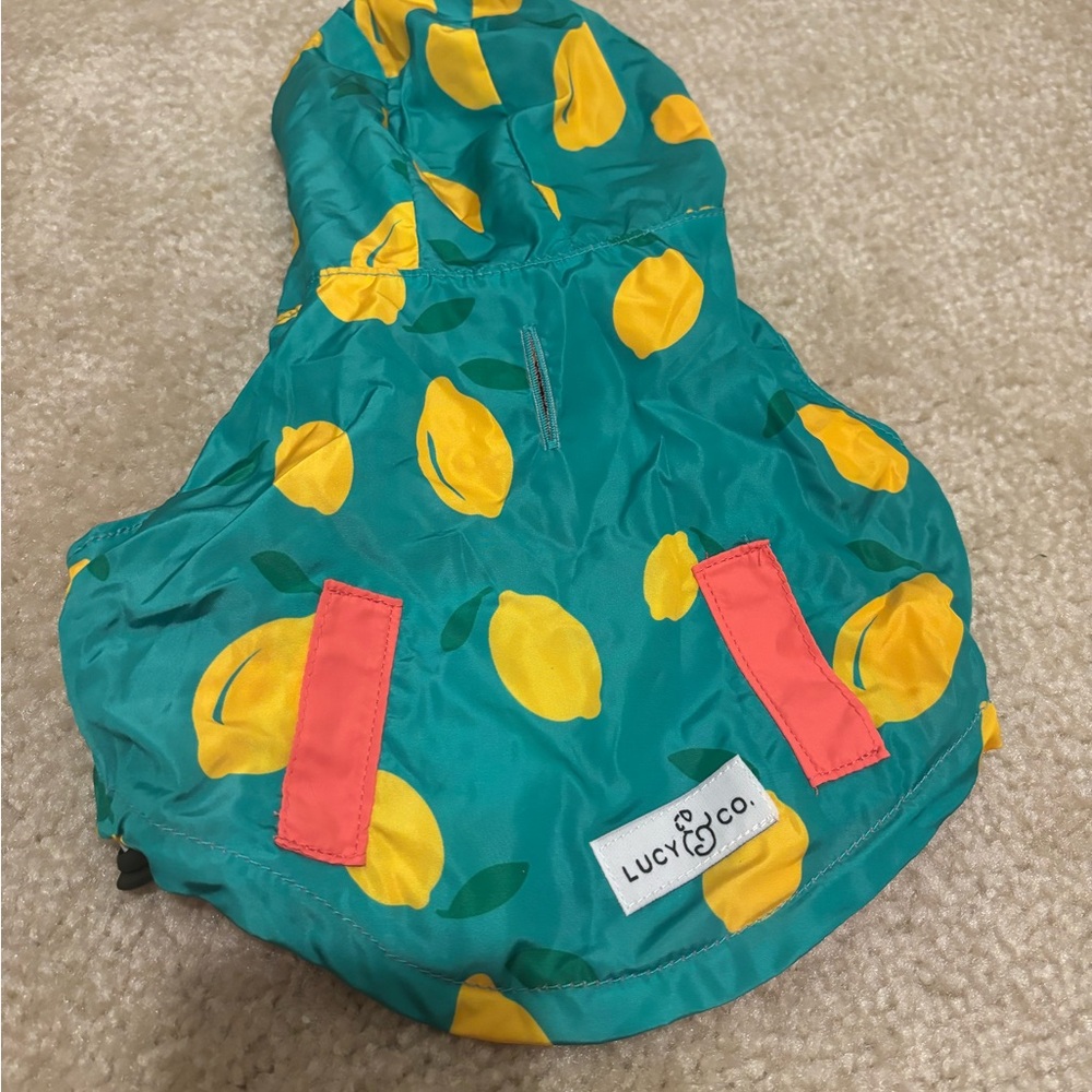 Lucy & Co. Dog raincoat.  Size S.
